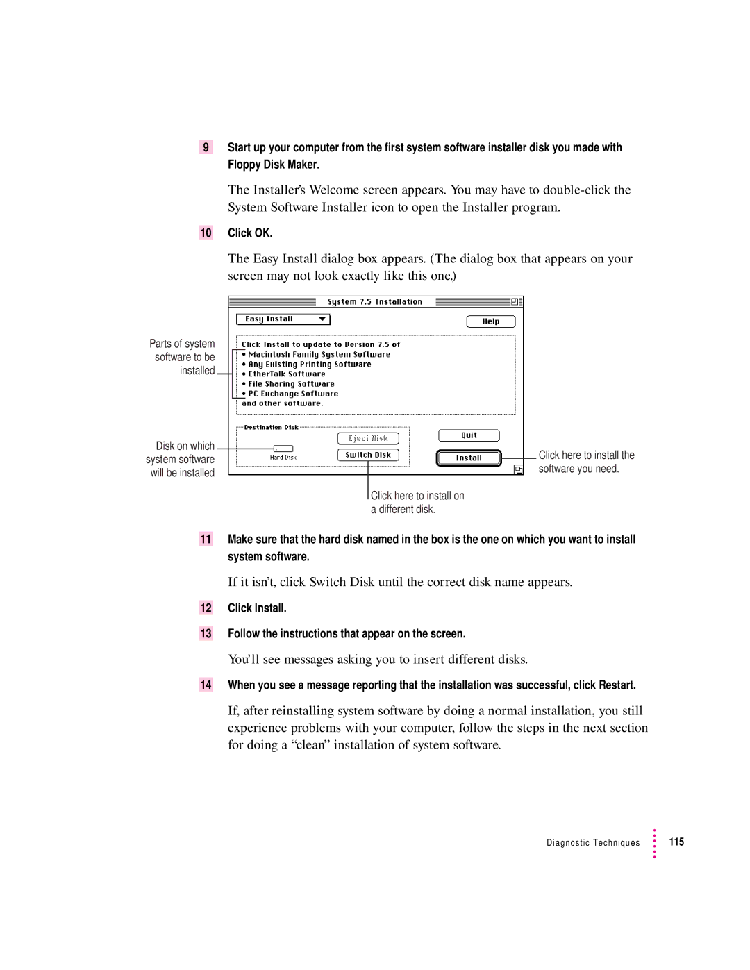 Apple 2300 Series manual You’ll see messages asking you to insert different disks 