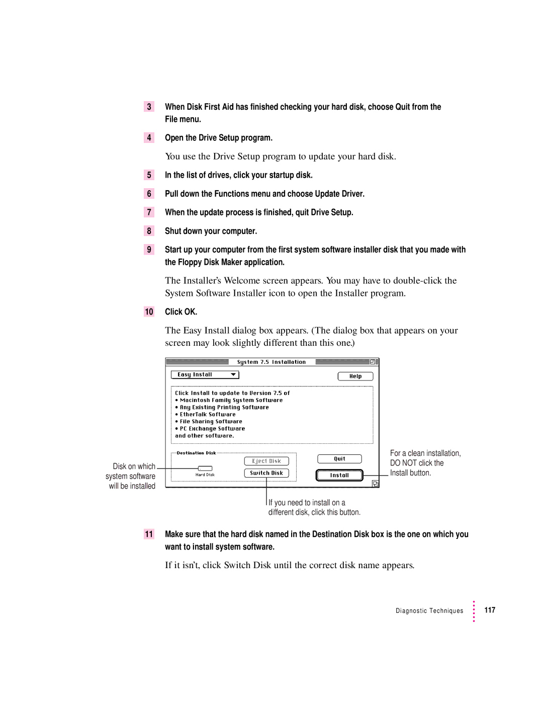 Apple 2300 Series manual For a clean installation Do not click Install button 