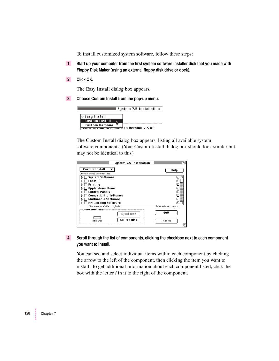 Apple 2300 Series manual Easy Install dialog box appears 