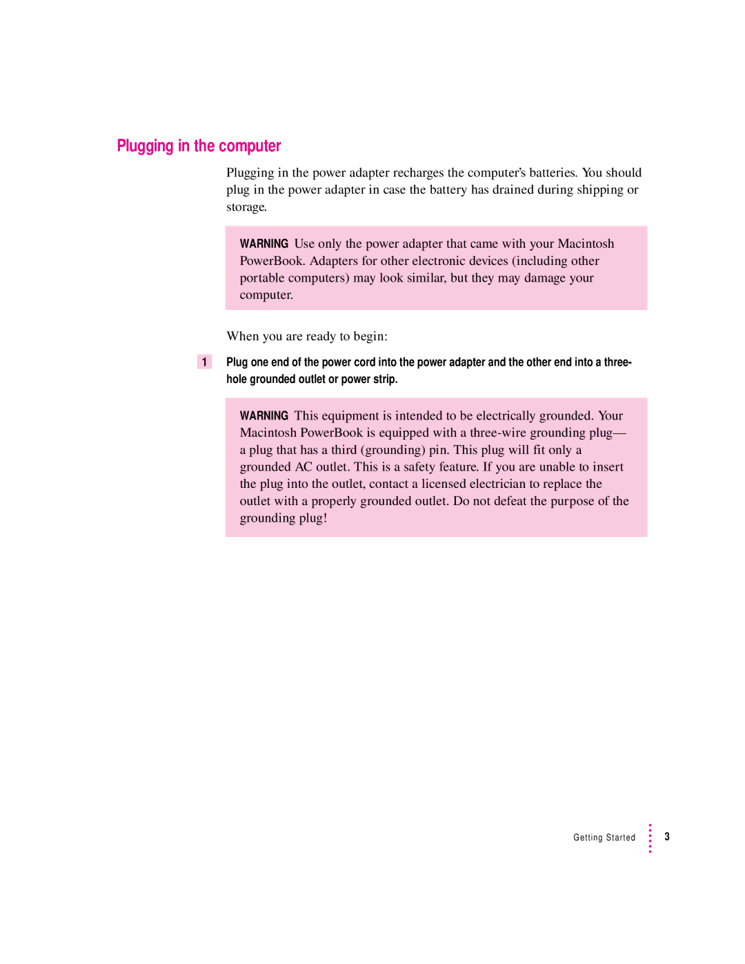 Apple 2300 Series manual Plugging in the computer 