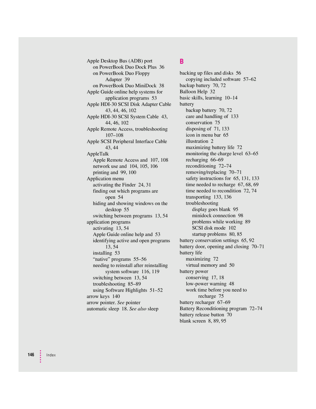 Apple 2300 Series manual Index 