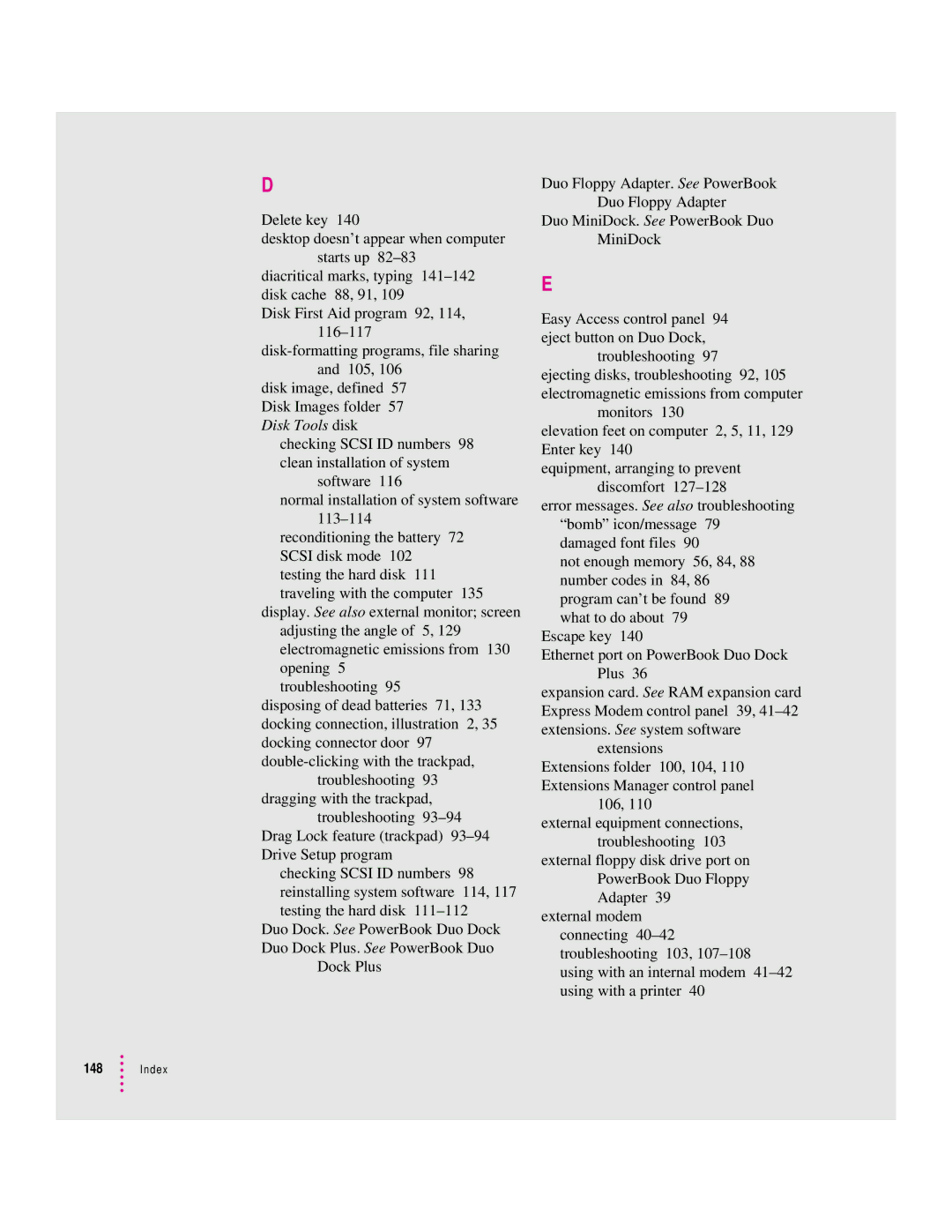 Apple 2300 Series manual Index 