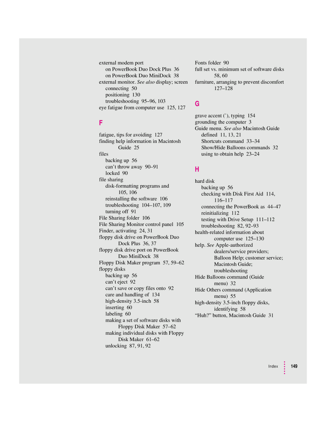 Apple 2300 Series manual Index 