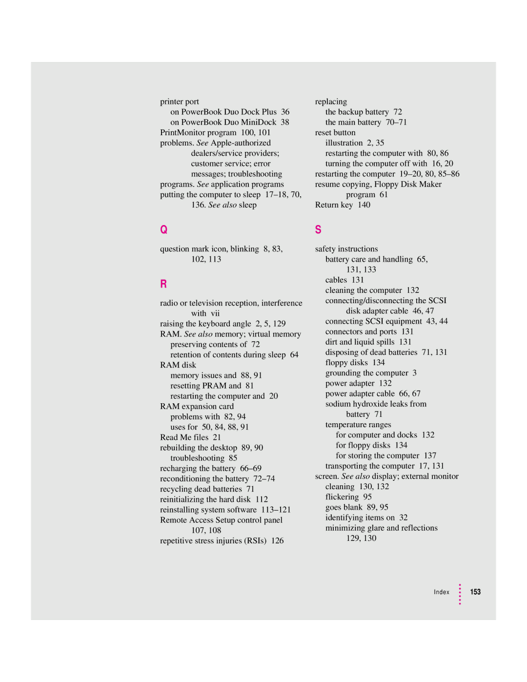 Apple 2300 Series manual Index 