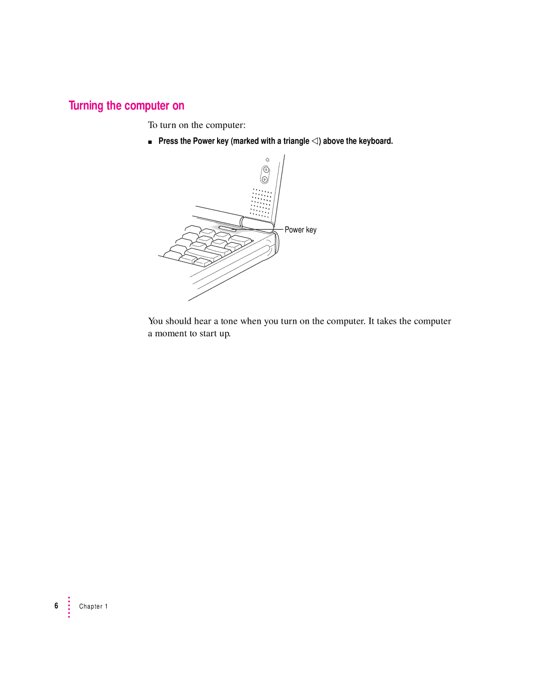 Apple 2300 Series manual Turning the computer on 