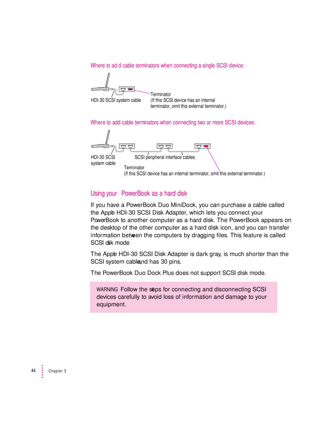 Apple 2300 Series manual Using your PowerBook as a hard disk, Terminator 