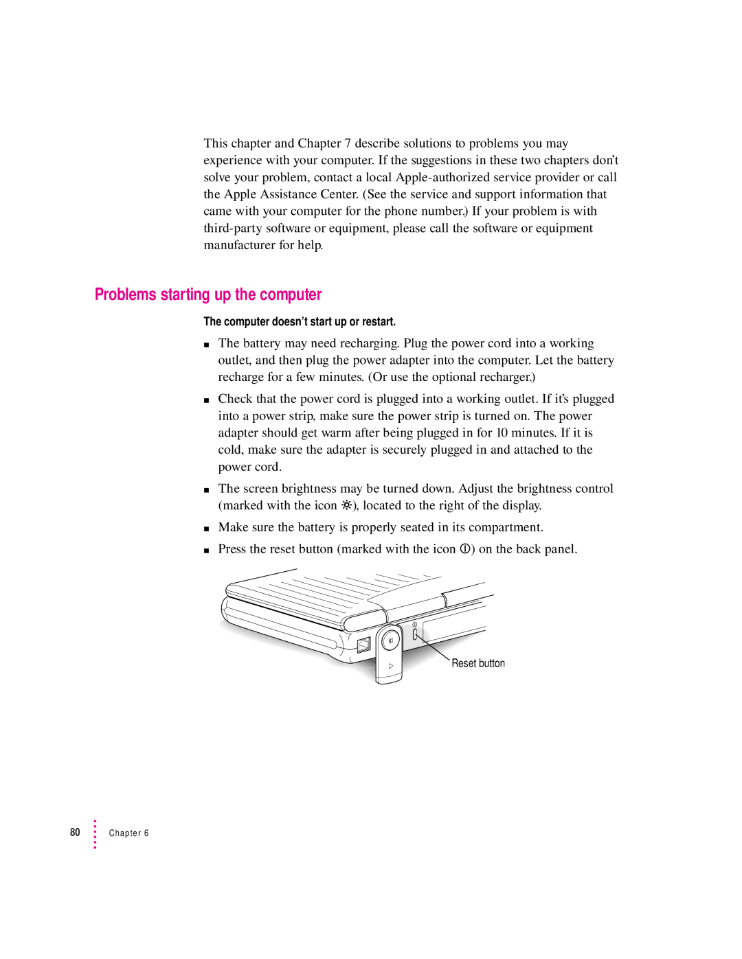 Apple 2300 Series manual Problems starting up the computer 