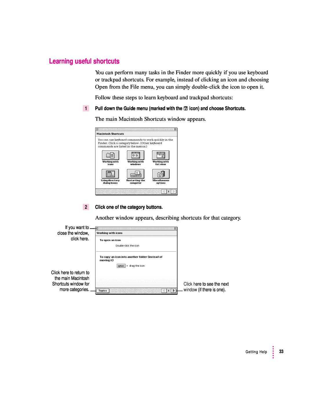 Apple 2300 Series manual Learning useful shortcuts 