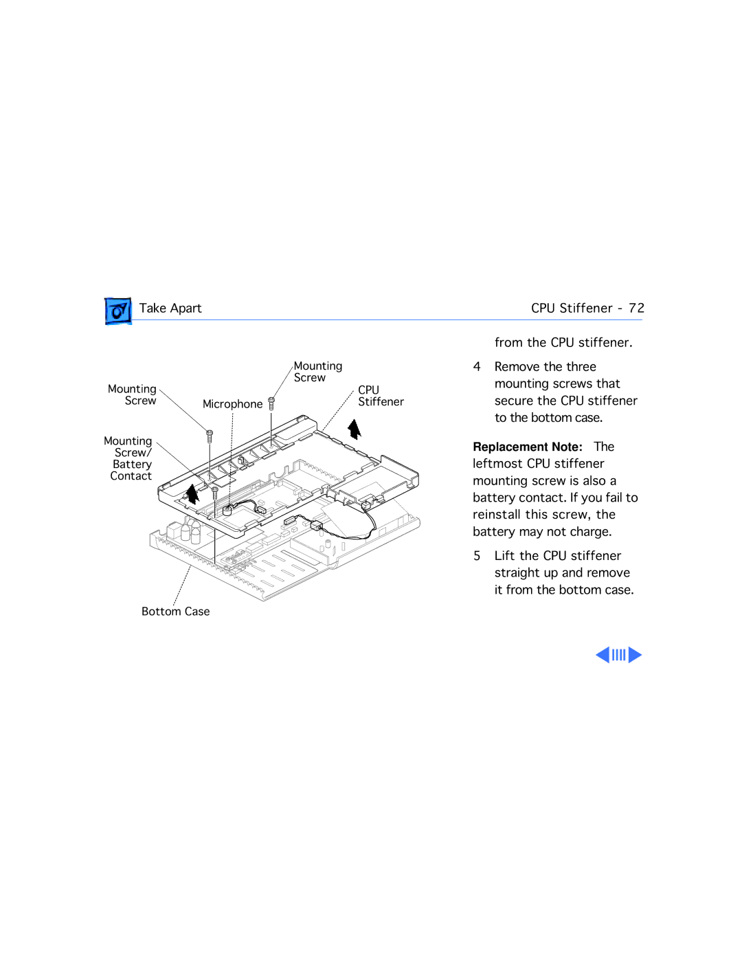 Apple 2300C manual Take Apart CPU Stiffener From the CPU stiffener 