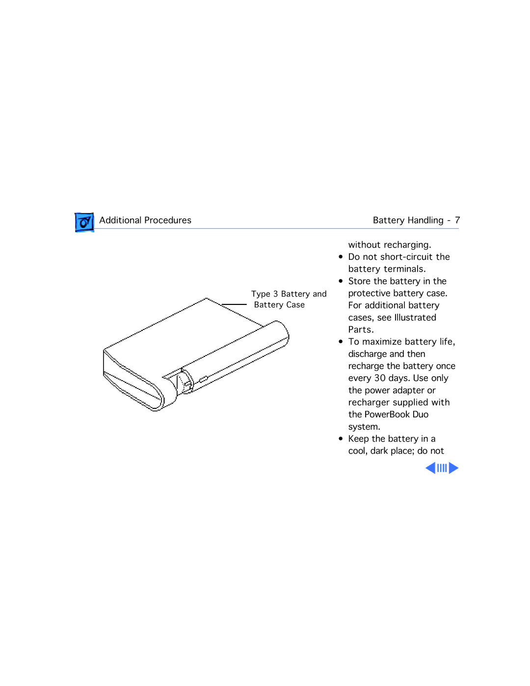 Apple 2300C manual Store the battery 