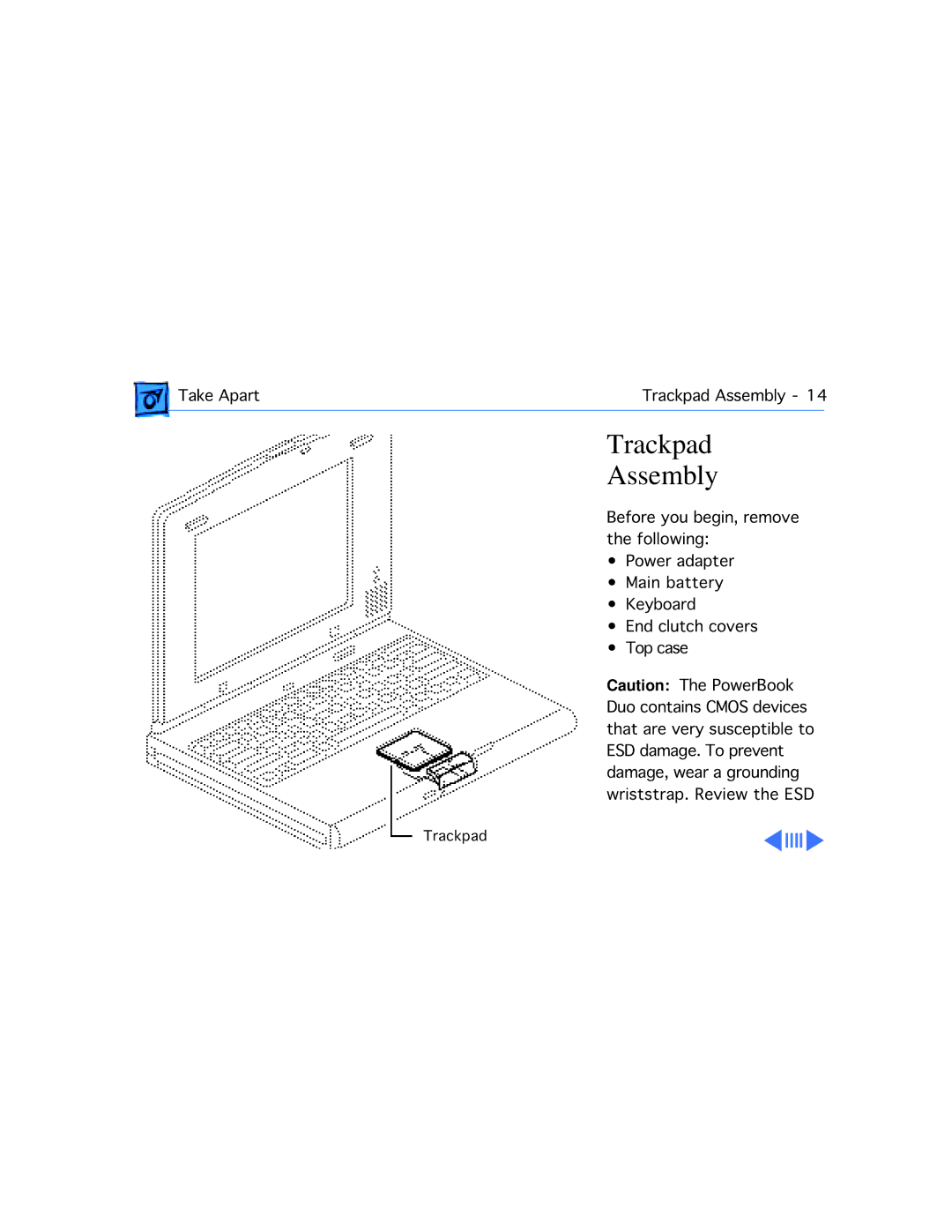 Apple 2300C manual Trackpad Assembly 