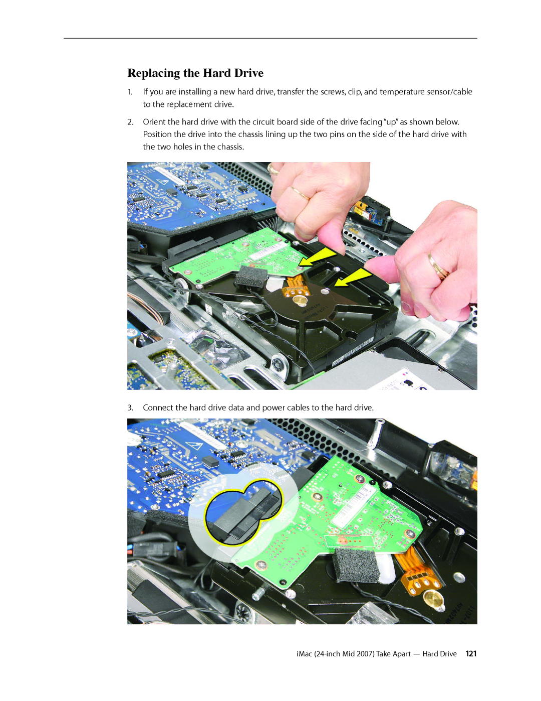 Apple 24-inch mid 2007 manual Replacing the Hard Drive 