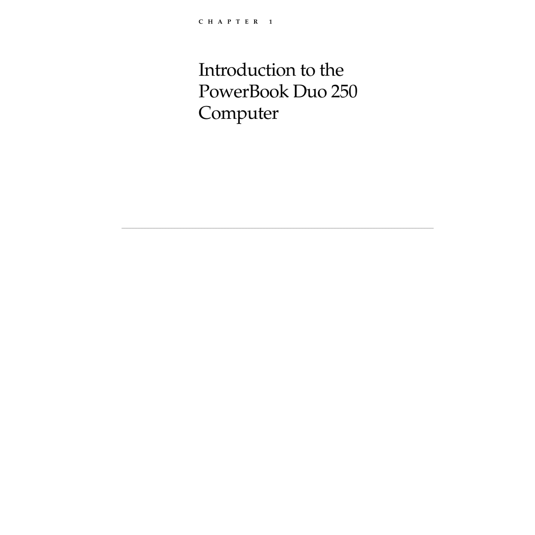 Apple manual Introduction to the PowerBook Duo 250 Computer 