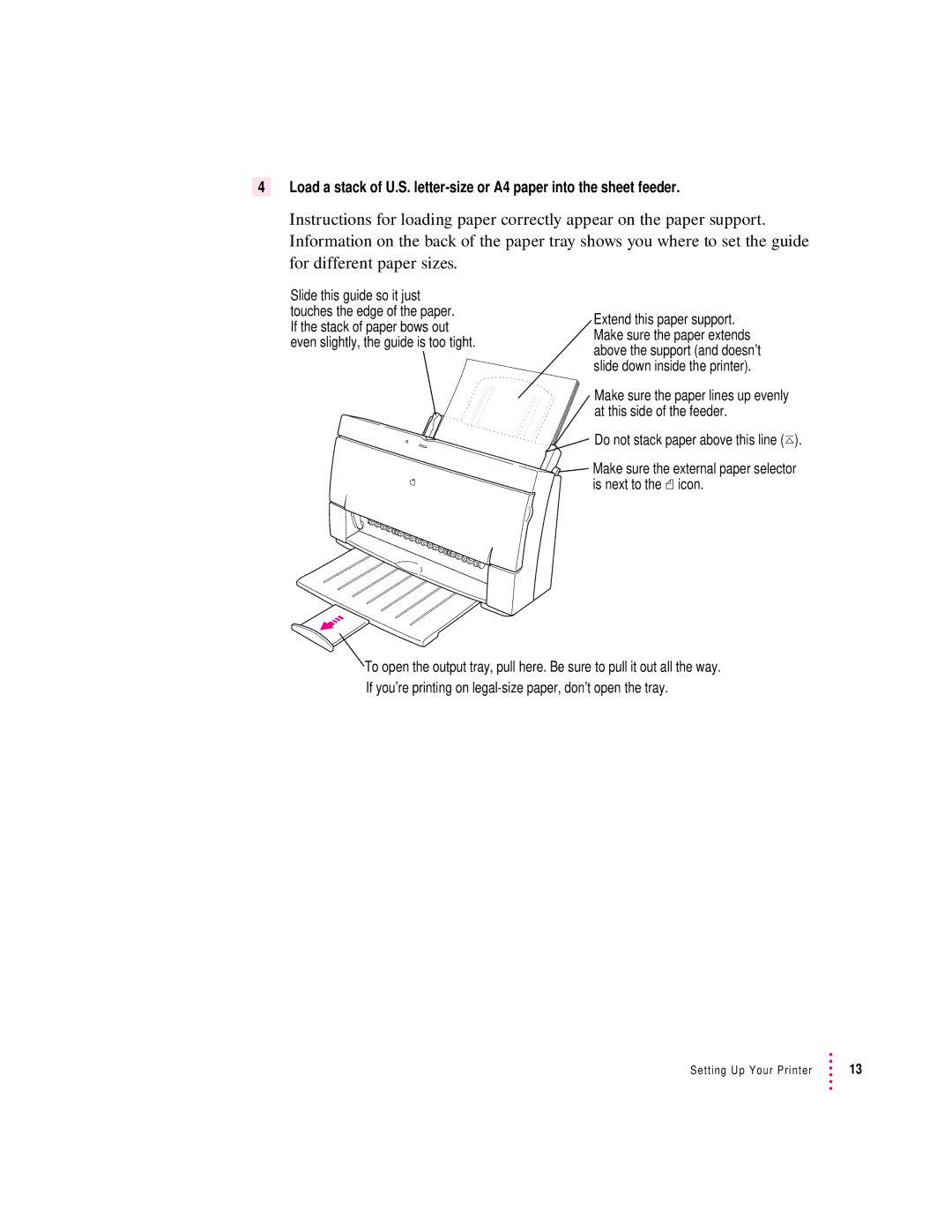 Apple 2500 manual Setting Up Your Printer 