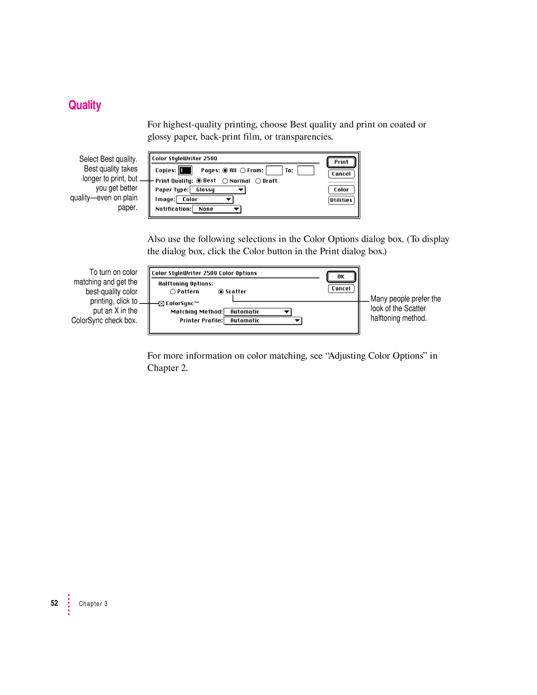 Apple 2500 manual Quality 