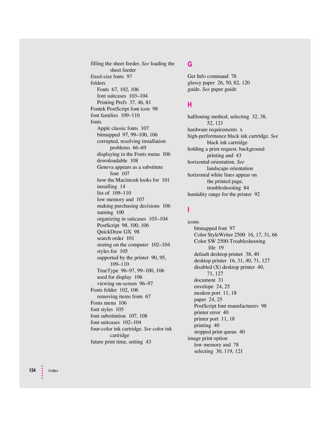 Apple 2500 important safety instructions Index 