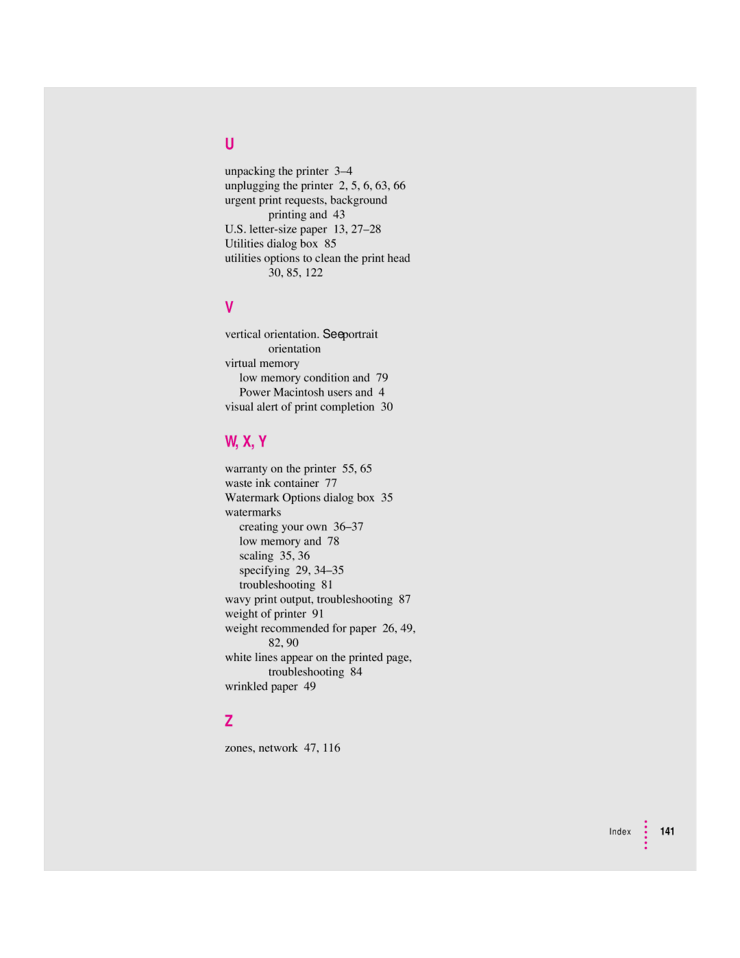 Apple 2500 important safety instructions Index 