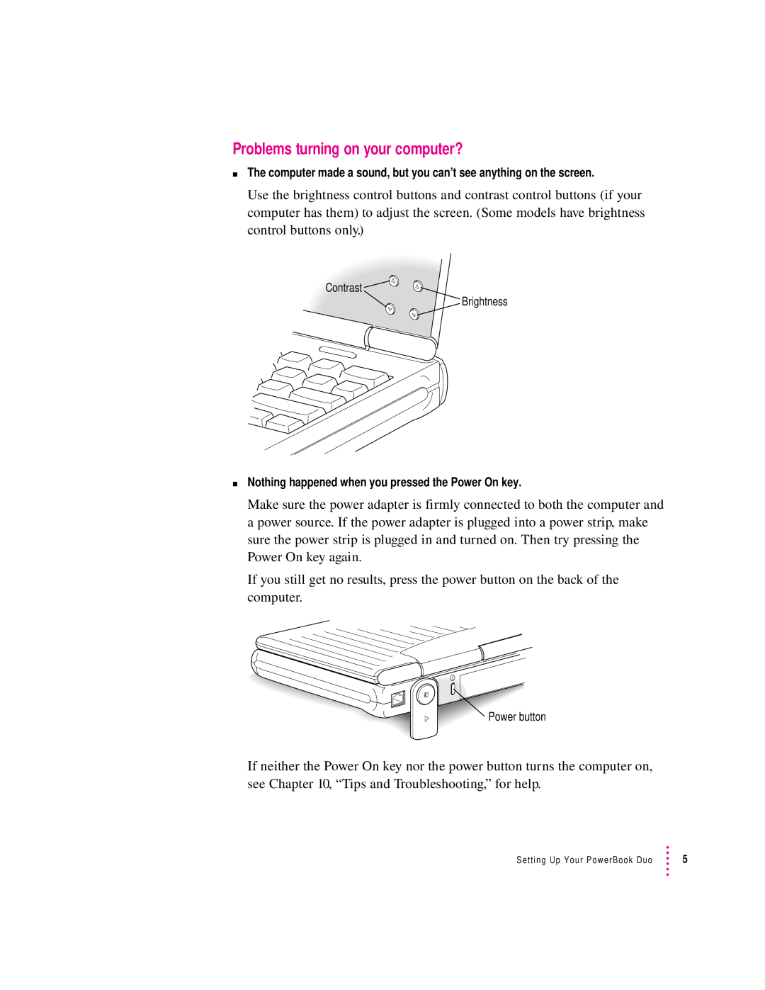 Apple 280C manual Problems turning on your computer? 