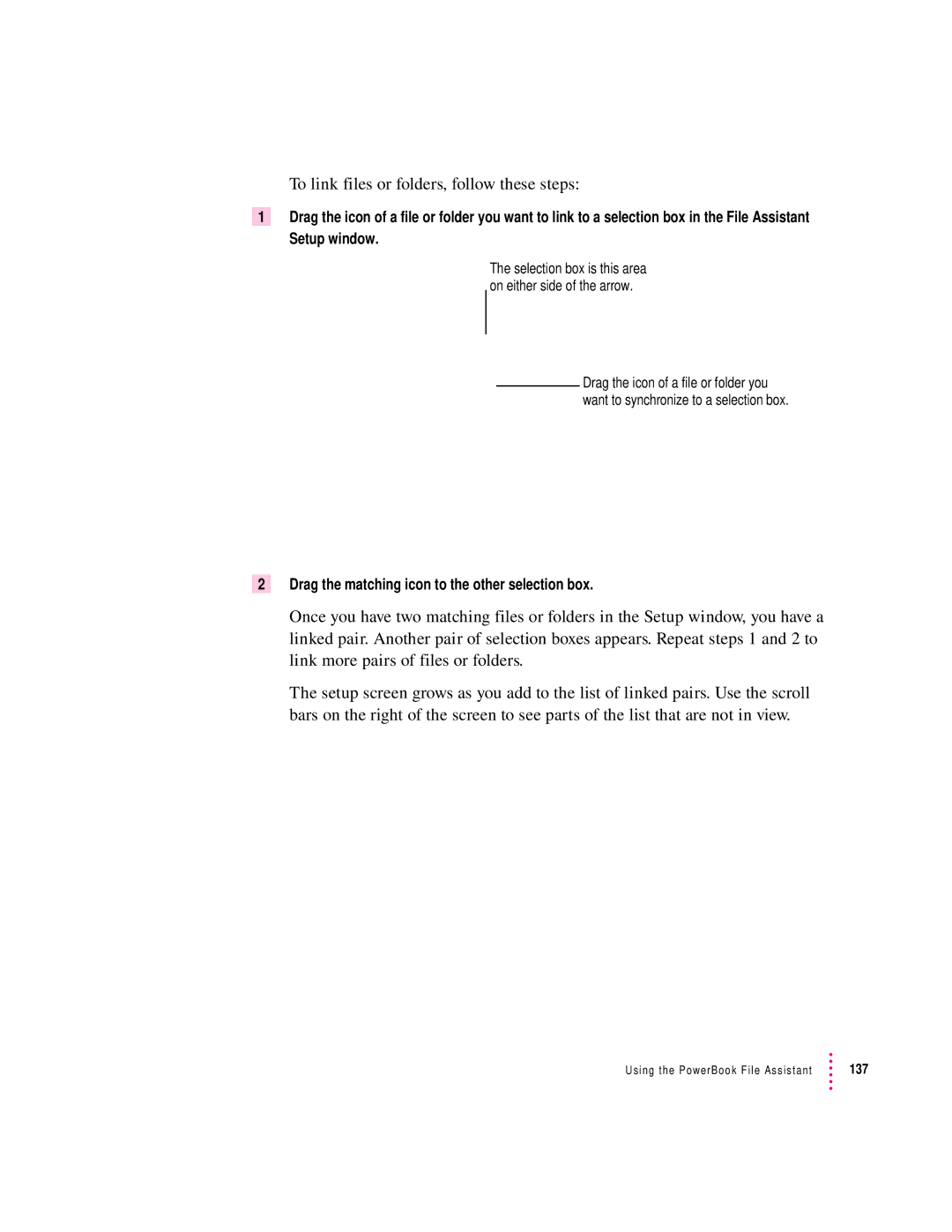 Apple 280C manual To link files or folders, follow these steps 