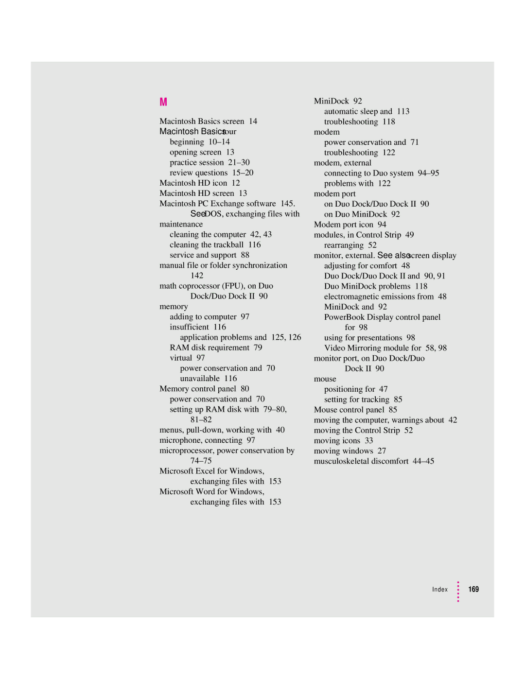 Apple 280C manual Index 