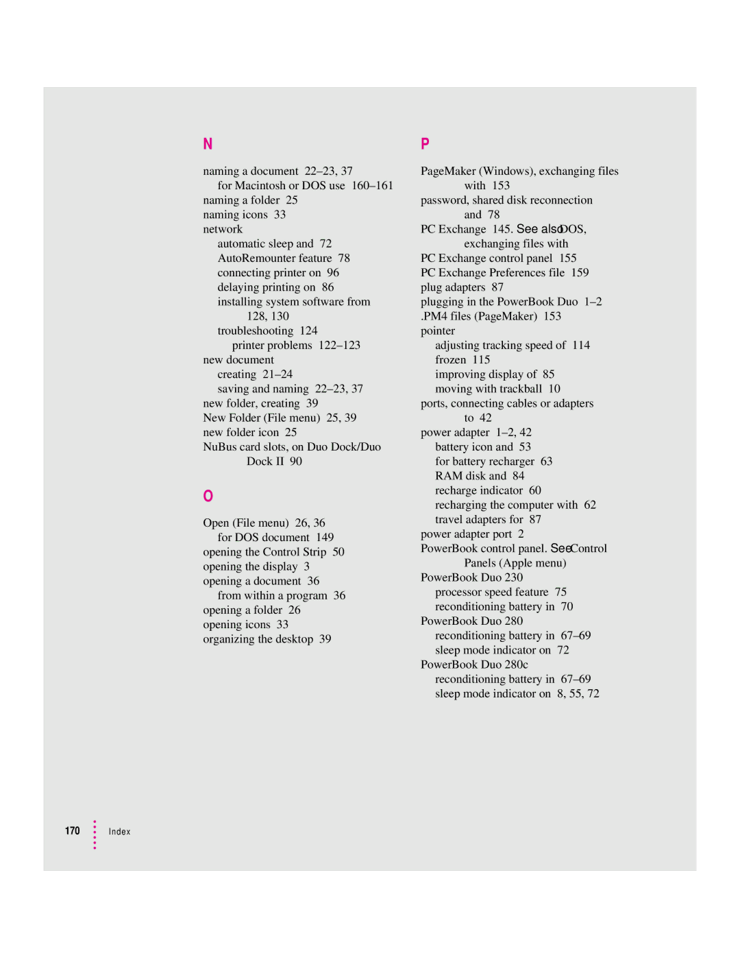 Apple 280C manual Index 