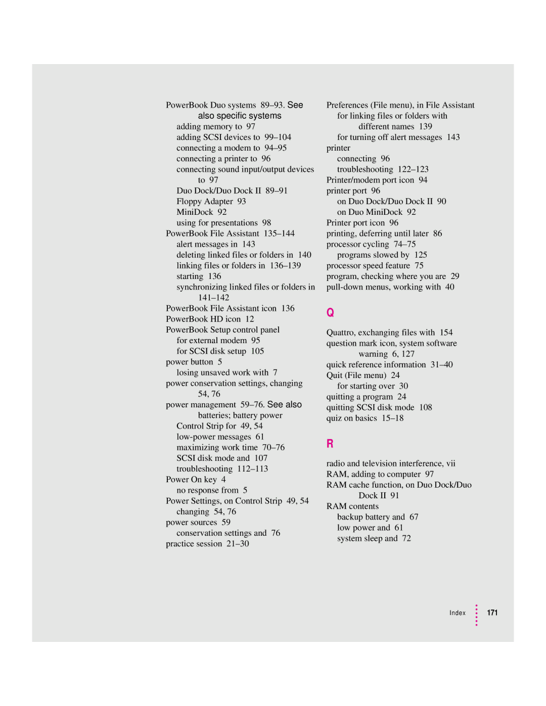 Apple 280C manual Index 