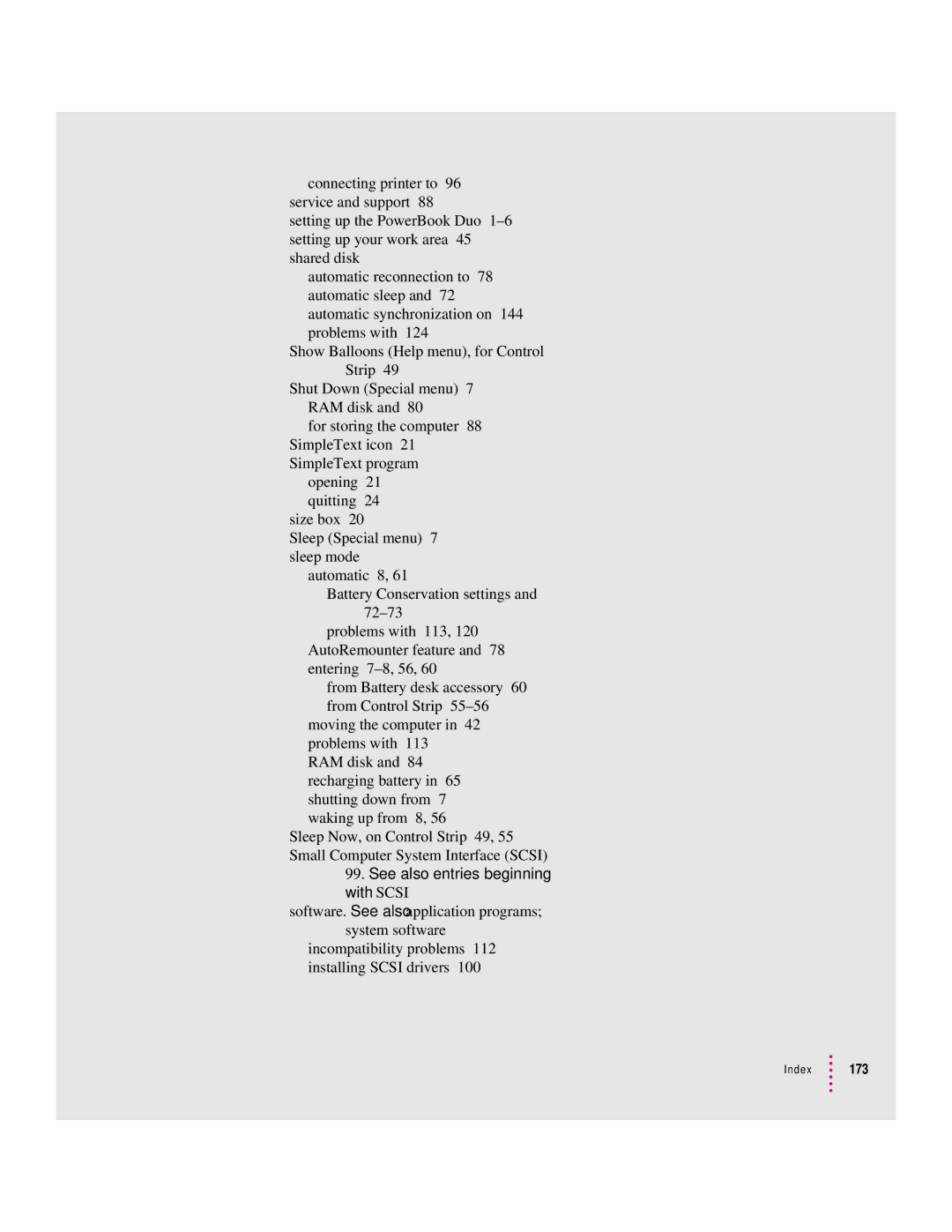 Apple 280C manual See also entries beginning with Scsi 