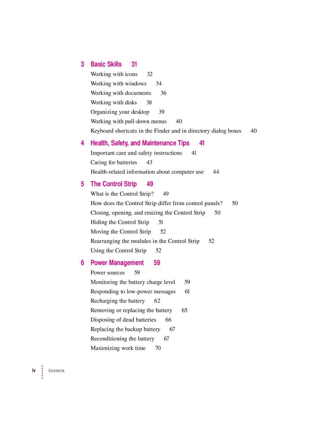 Apple 280C manual Basic Skills, Control Strip, Power Management 