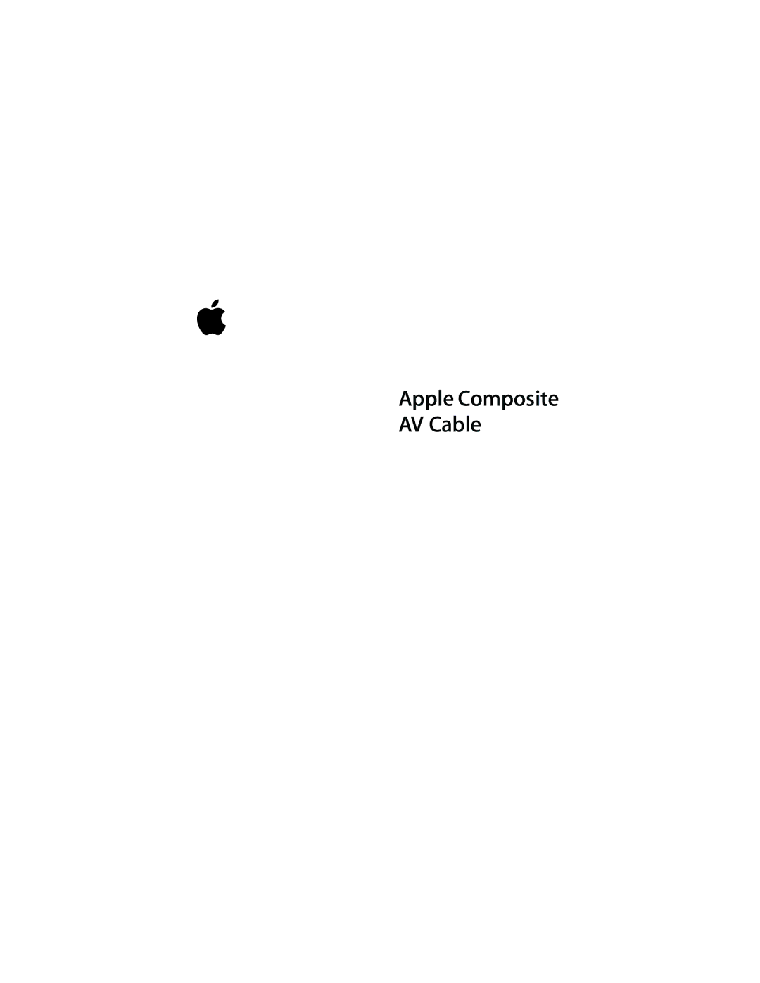 Apple 2A034-4761-A manual Apple Composite AV Cable 