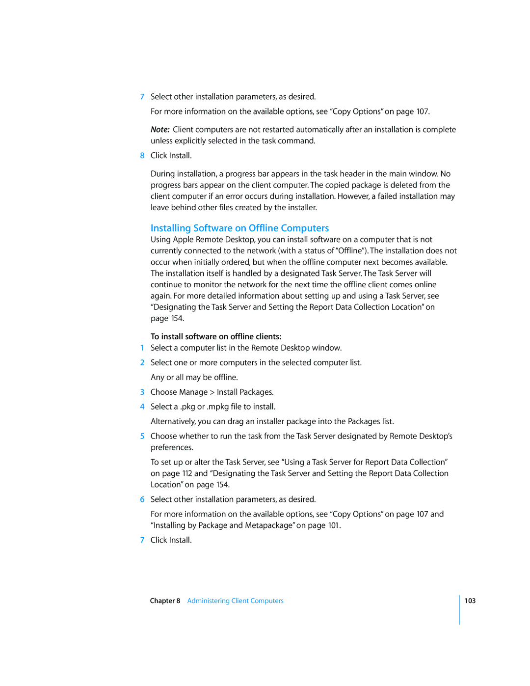 Apple 3 manual Installing Software on Offline Computers, To install software on offline clients 