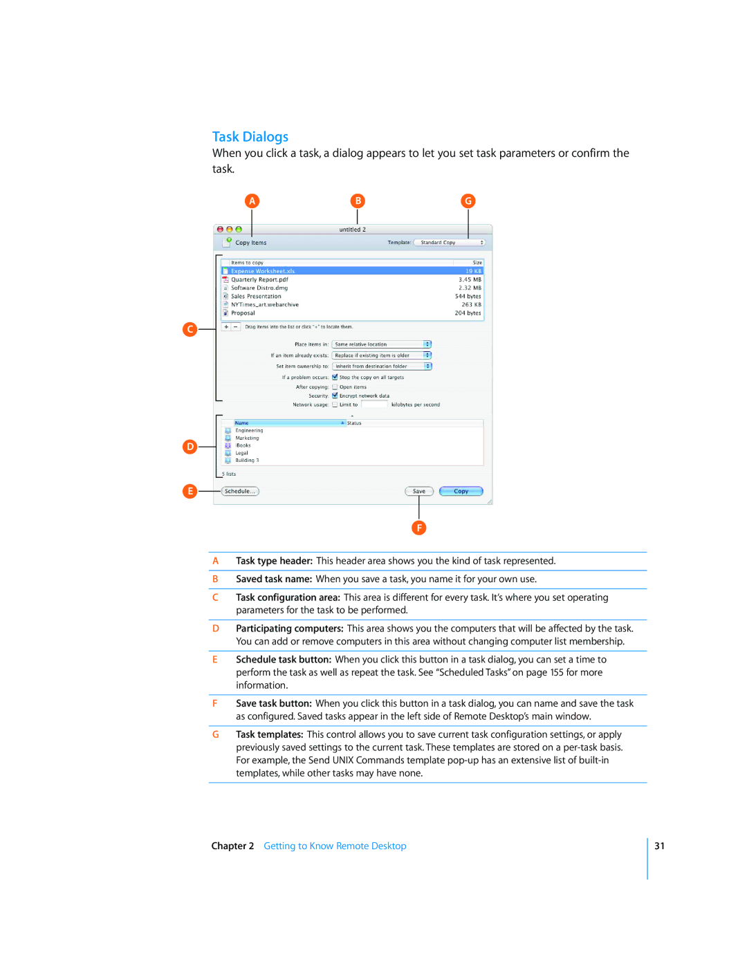 Apple 3 manual Task Dialogs, Abg 