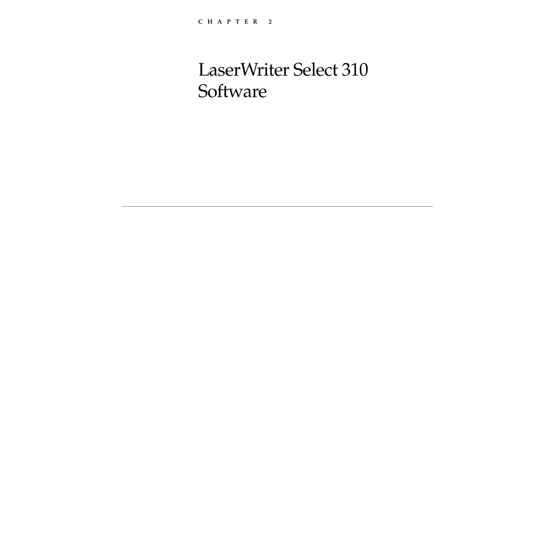 Apple manual LaserWriter Select 310 Software 