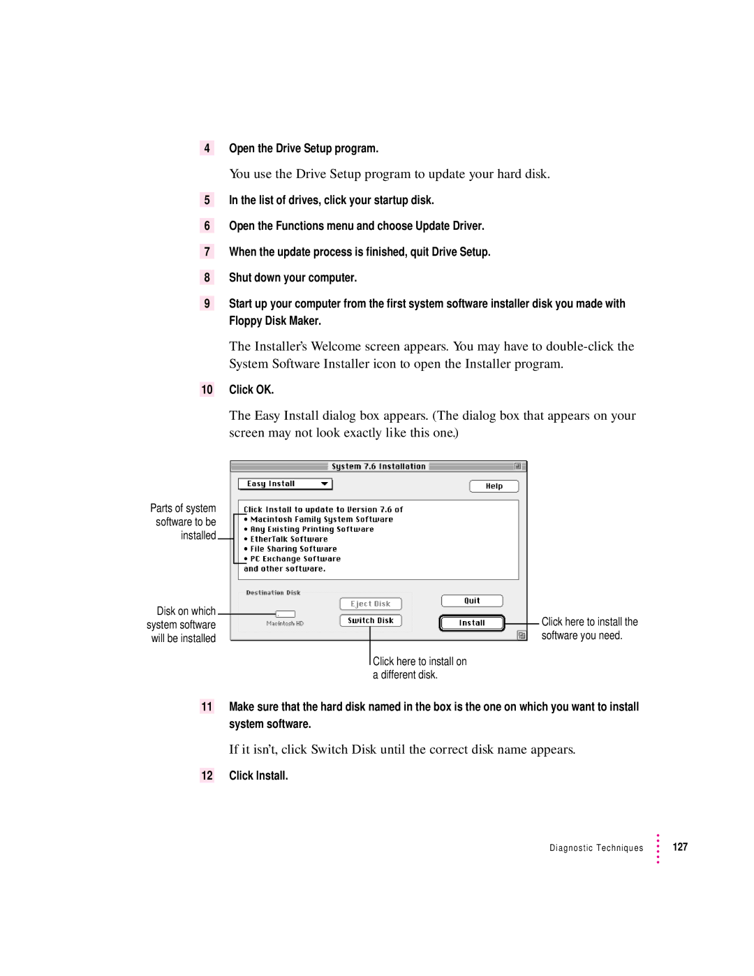 Apple 3400 Series manual You use the Drive Setup program to update your hard disk 