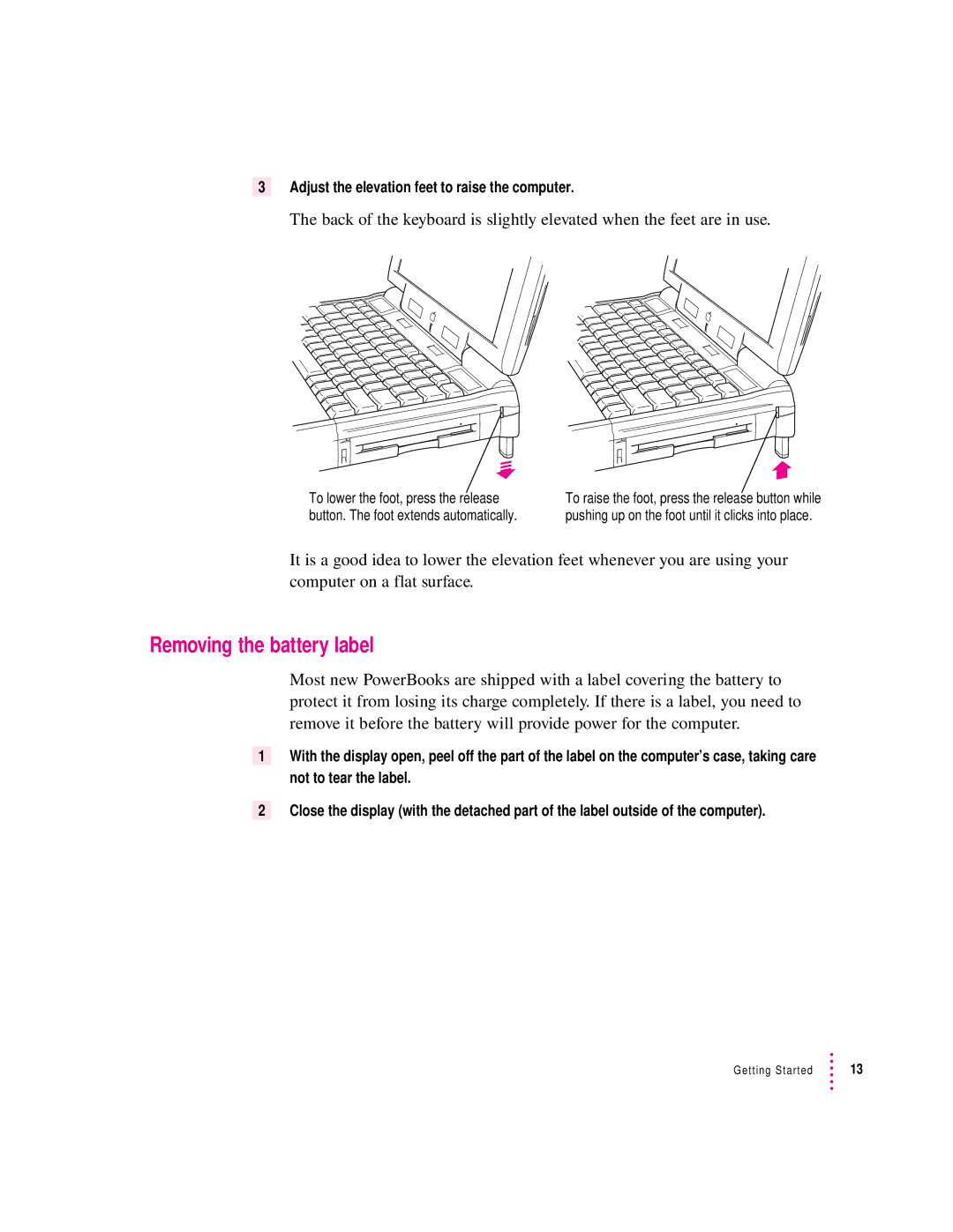 Apple 3400 Series manual Removing the battery label 