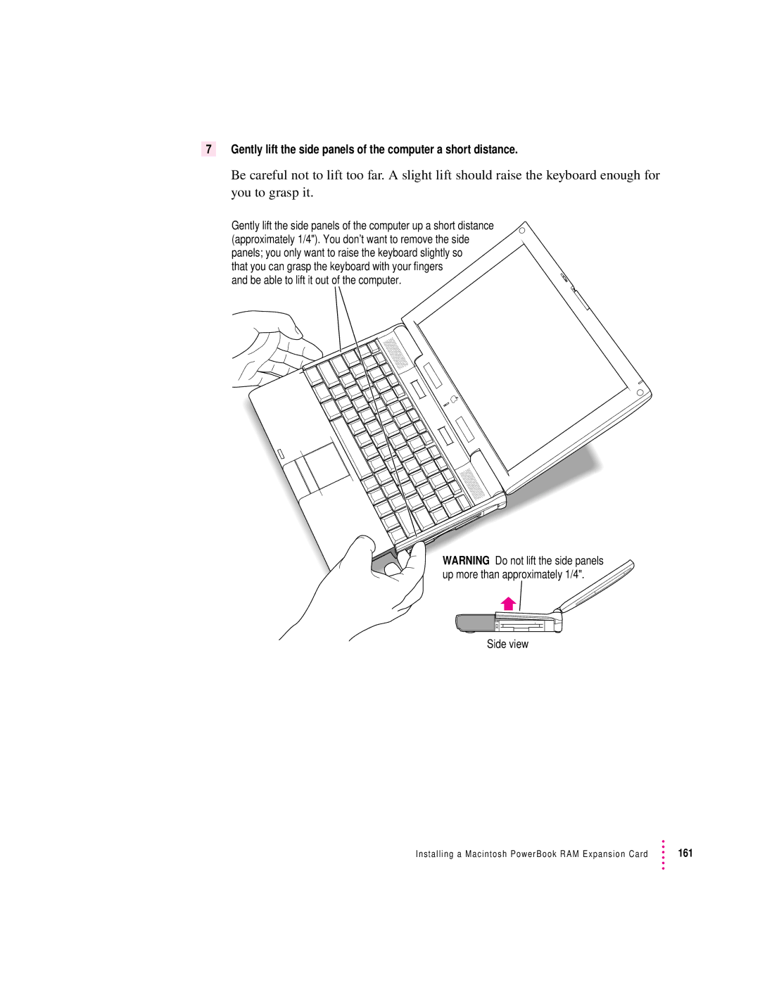 Apple 3400 Series manual Gently lift the side panels of the computer a short distance 