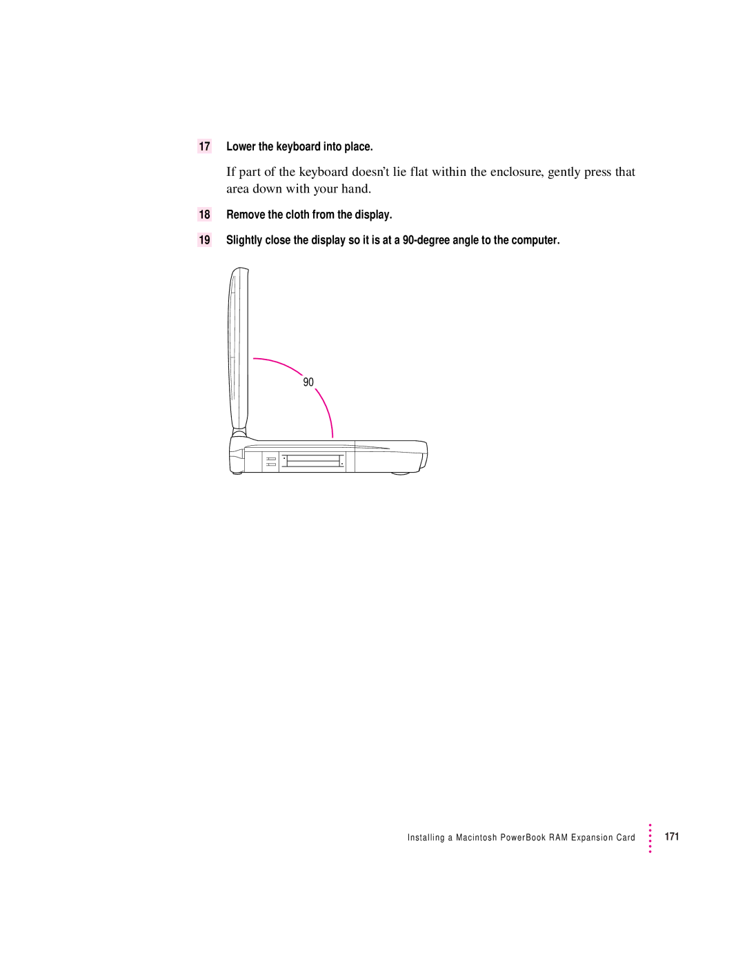 Apple 3400 Series manual Lower the keyboard into place 