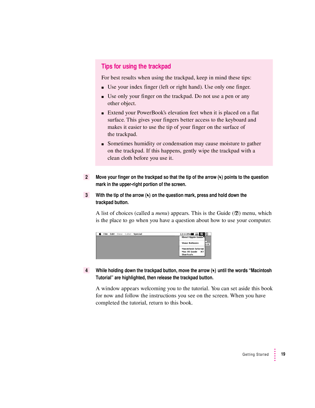 Apple 3400 Series manual Tips for using the trackpad 