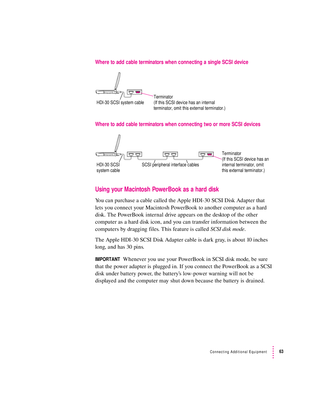 Apple 3400 Series manual Using your Macintosh PowerBook as a hard disk, Terminator 