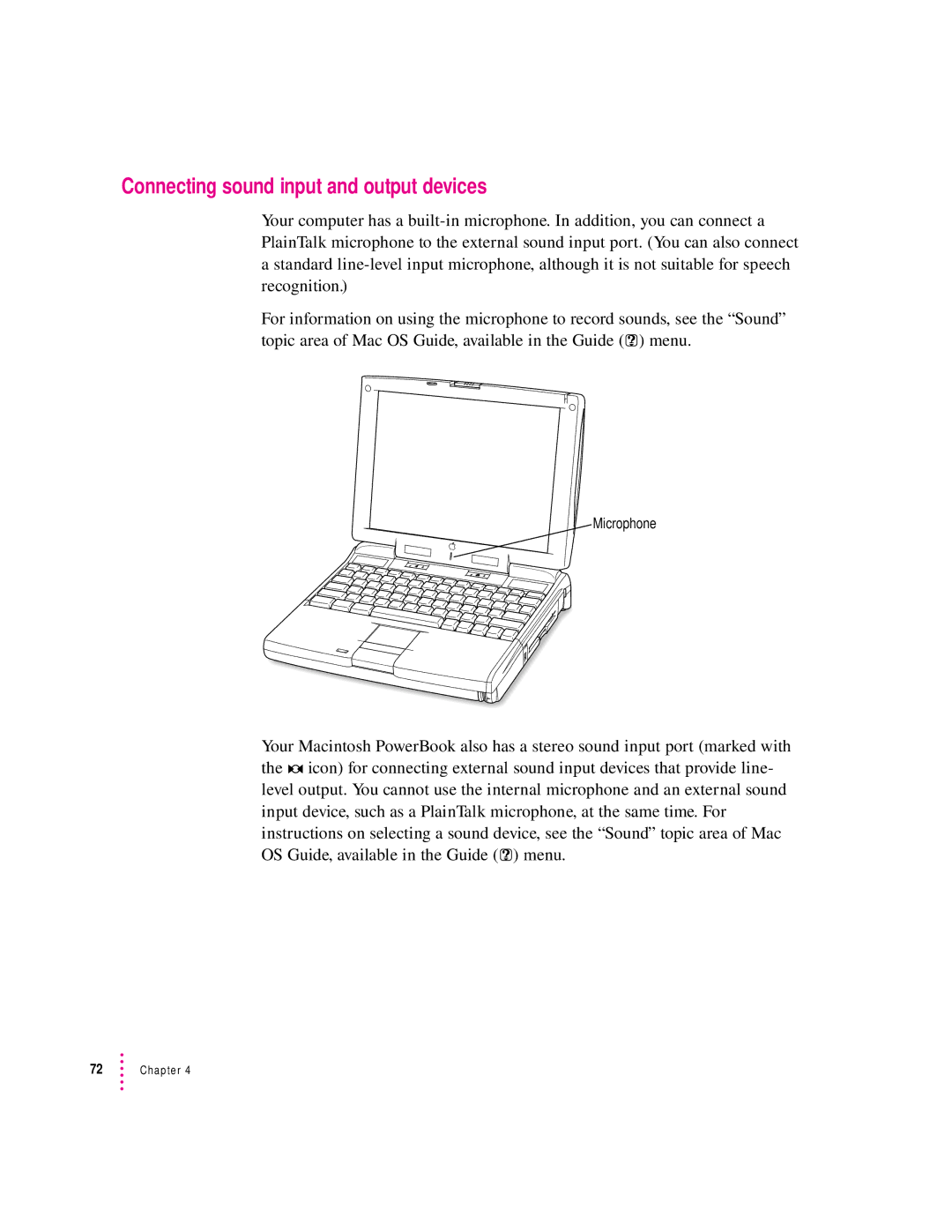 Apple 3400 Series manual Connecting sound input and output devices 