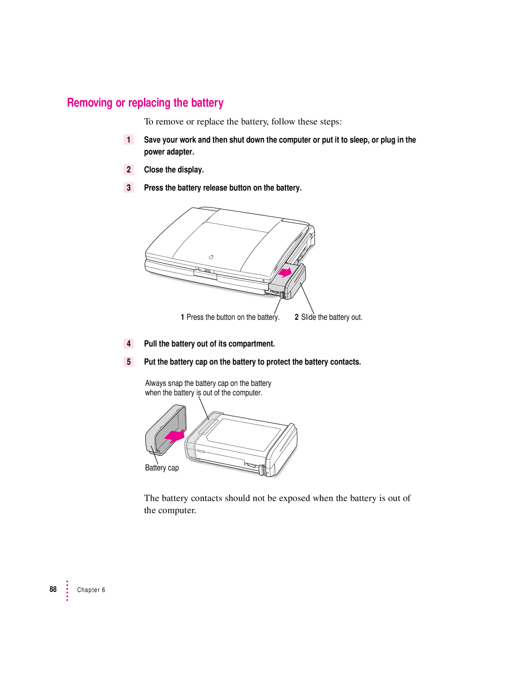 Apple 3400 Series manual Removing or replacing the battery, To remove or replace the battery, follow these steps 