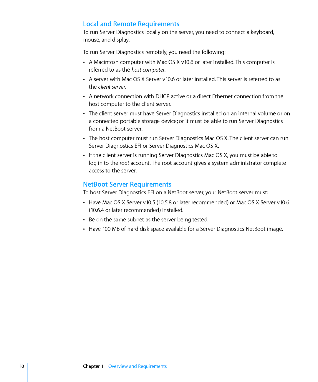 Apple 3X108 manual Local and Remote Requirements, NetBoot Server Requirements 