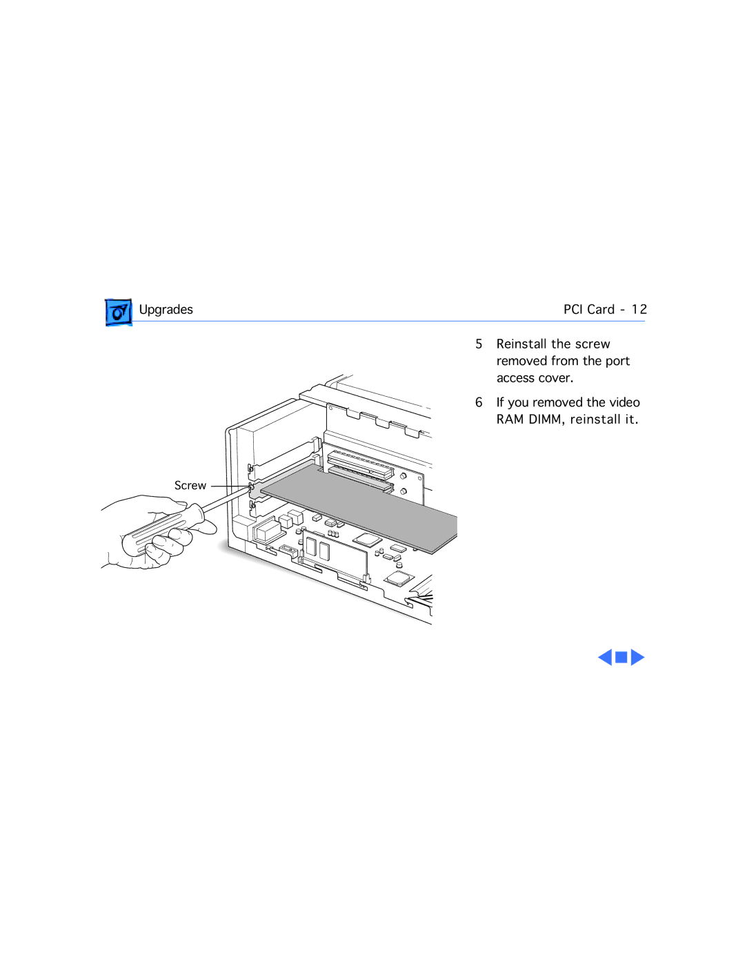 Apple 4400/200 PC manual Screw 