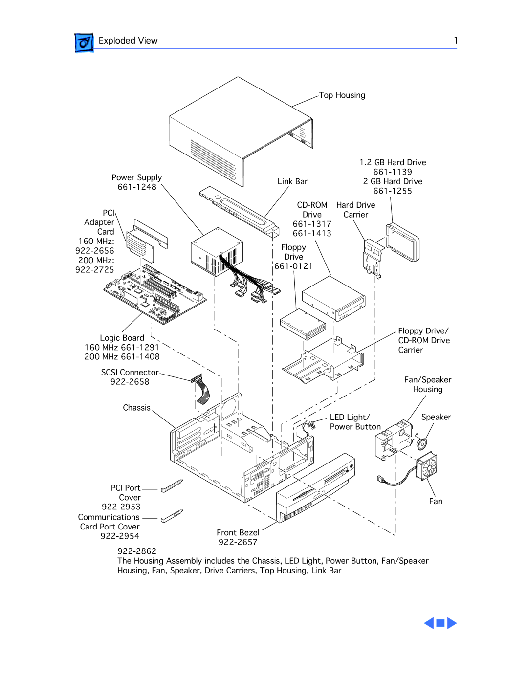 Apple 4400/200 PC manual Exploded View 