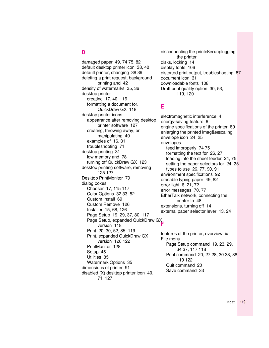 Apple 4500 important safety instructions Index 