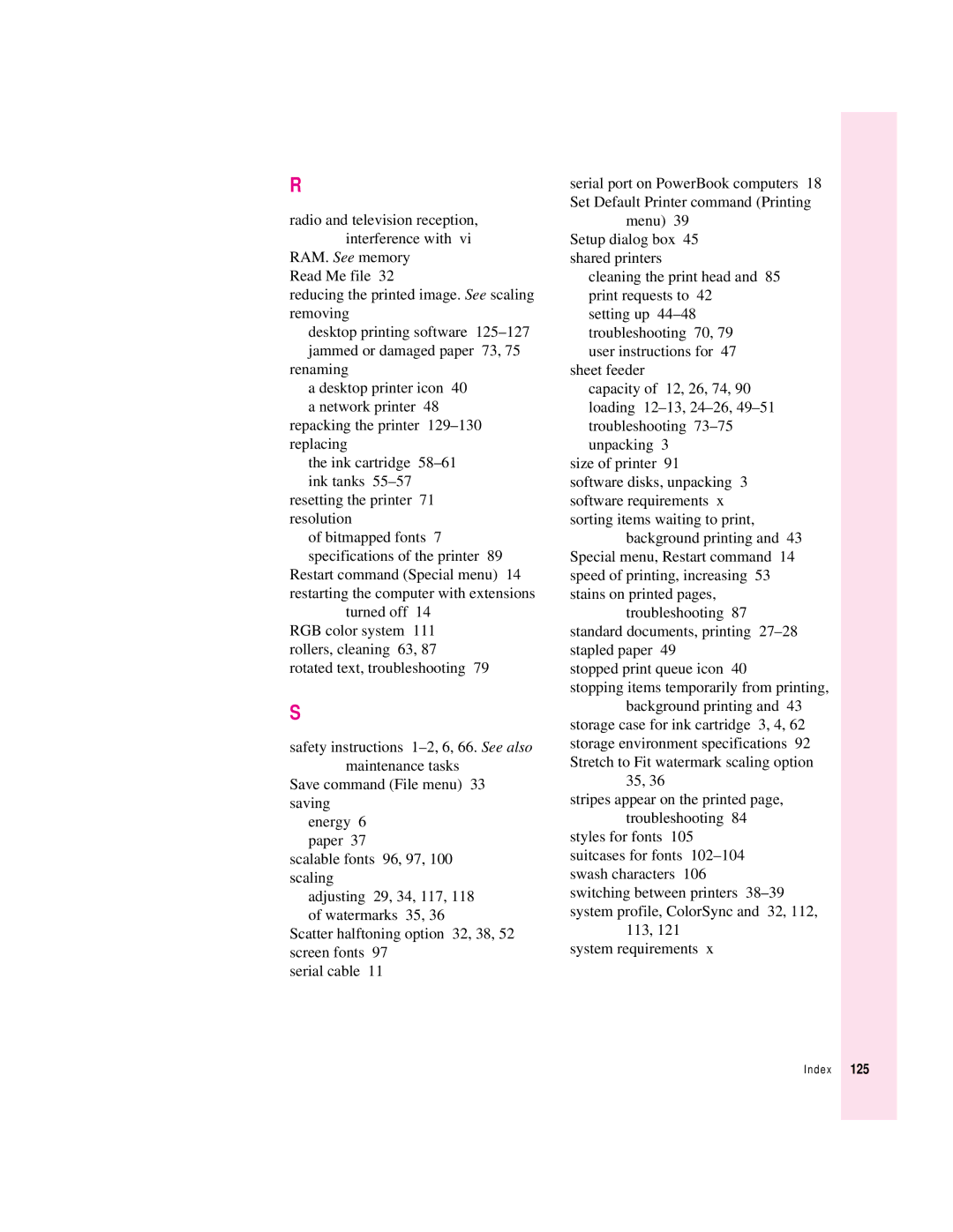 Apple 4500 important safety instructions Index 