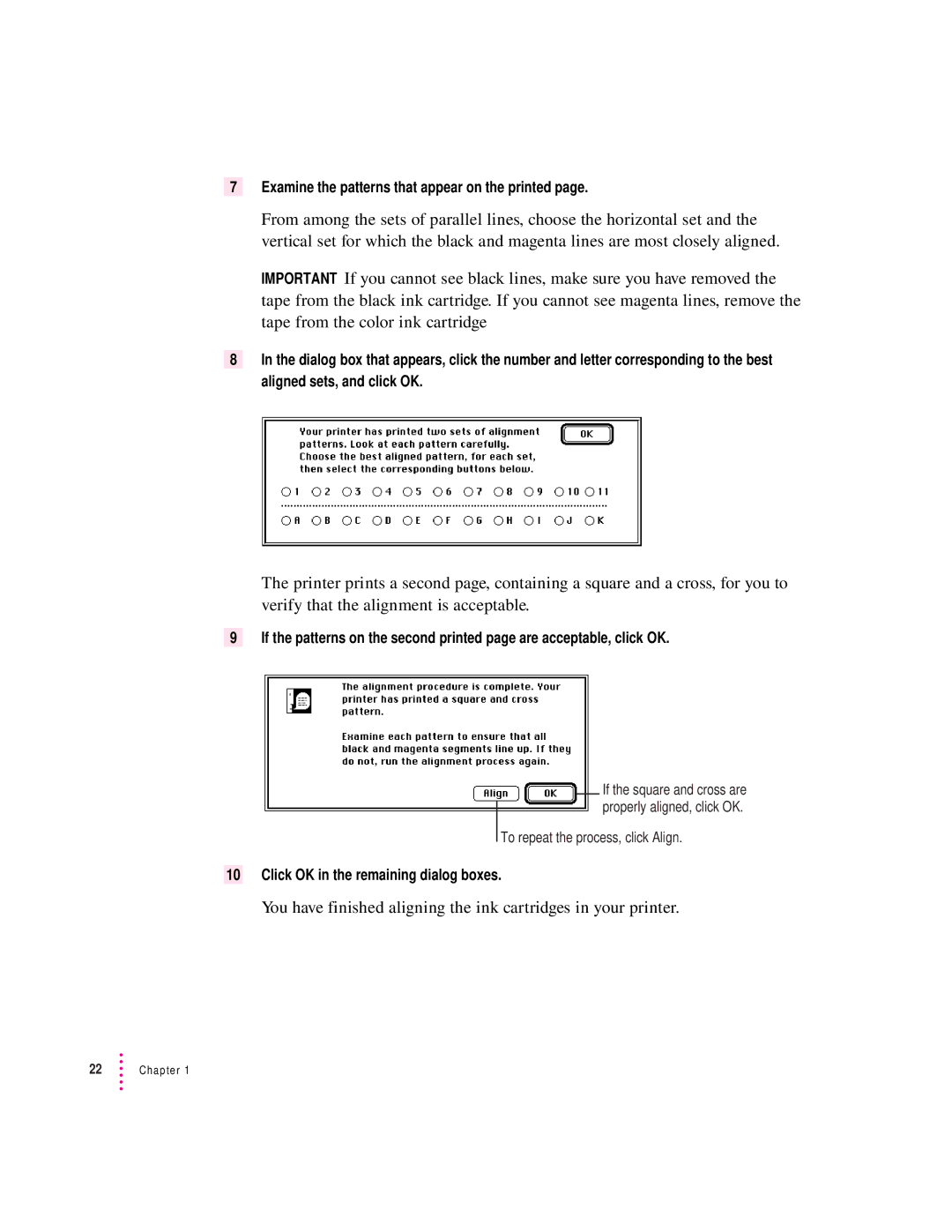 Apple 4500 important safety instructions Examine the patterns that appear on the printed 