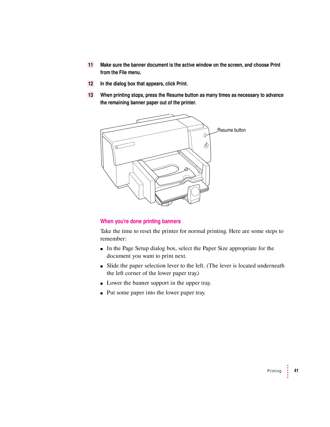 Apple 4500 important safety instructions When you’re done printing banners 