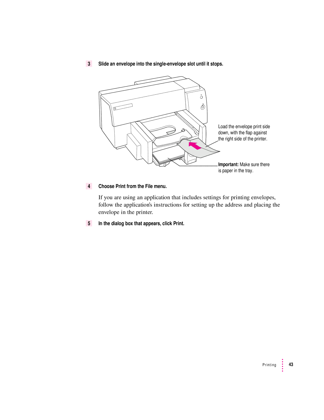 Apple 4500 important safety instructions Choose Print from the File menu 