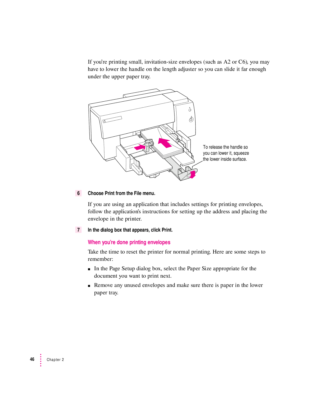 Apple 4500 important safety instructions When you’re done printing envelopes 