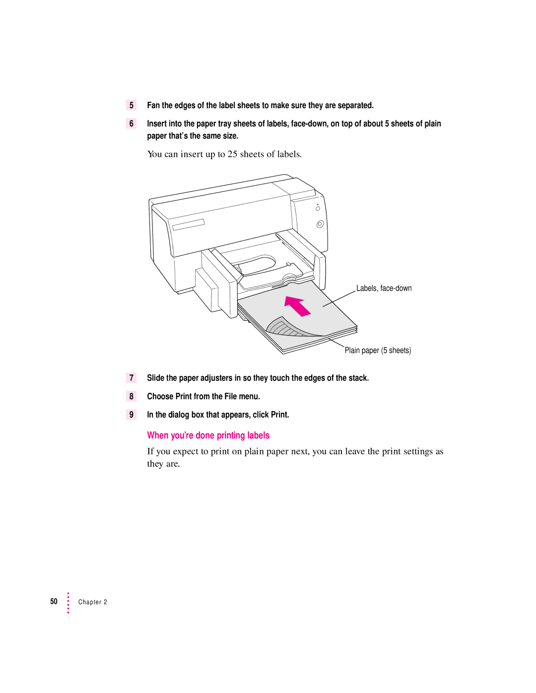 Apple 4500 important safety instructions You can insert up to 25 sheets of labels, When you’re done printing labels 